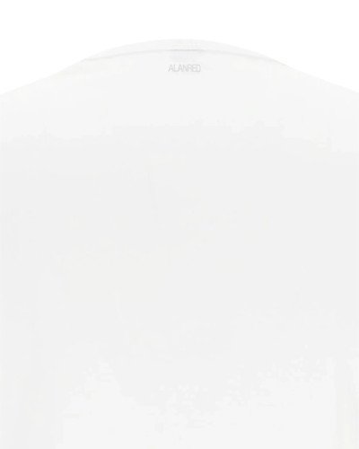Back detail of the Alan Red Derby white T-shirt with neck logo