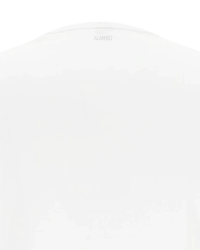 Back detail of the Alan Red Derby white T-shirt with neck logo