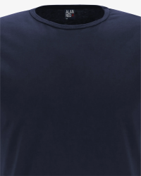 Back detail of the Alan Red Derby navy blue T-shirt with neck logo