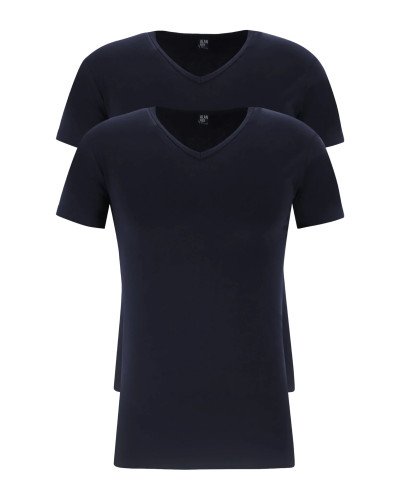 Two Alan Red Oklahoma men’s black stretch V-neck T-shirts