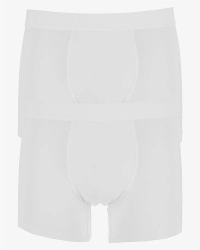 Two-pack of men's white Bomber boxer briefs by Alan Red