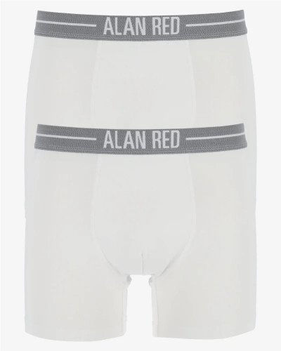 Two-pack of men's white Lasting boxer briefs by Alan Red