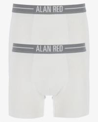 Two-pack of men's white Lasting boxer briefs by Alan Red