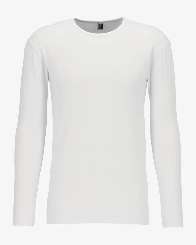 Men's white Olbia long-sleeve T-shirt by Alan Red, front view