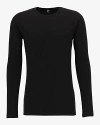Men's black Olbia long-sleeve T-shirt by Alan Red, front view