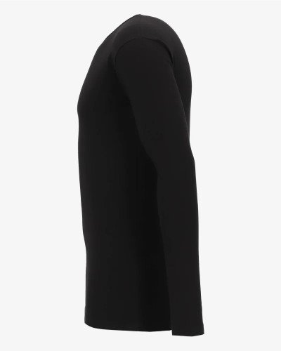 Men's black Olbia long-sleeve T-shirt by Alan Red, side view