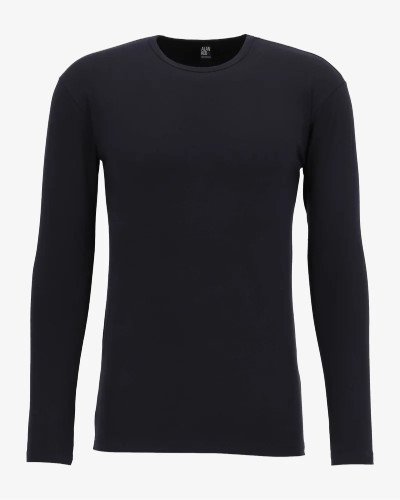 Men's navy Olbia long-sleeve T-shirt by Alan Red, front view