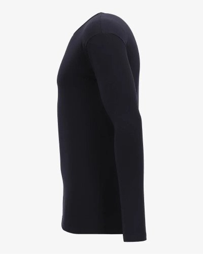 Men's navy Olbia long-sleeve T-shirt by Alan Red, side view