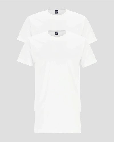 Two-pack of men's white extra-long Derby Lange T-shirts by Alan Red