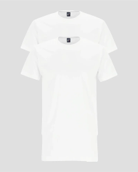 Two-pack of men's white extra-long Derby Lange T-shirts by Alan Red