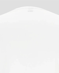 Crew-neck detail of the men's white Derby Lange T-shirt by Alan Red