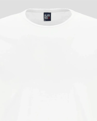 Back logo detail of the men's white Derby Lange T-shirt by Alan Red