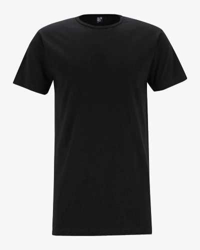 Men's black extra-long Derby Lange T-shirt by Alan Red, front view