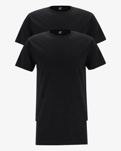 Two-pack of men's black extra-long Derby Lange T-shirts by Alan Red