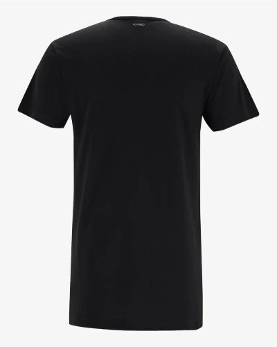 Men's black extra-long Derby Lange T-shirt by Alan Red, back view