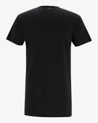 Men's black extra-long Derby Lange T-shirt by Alan Red, back view