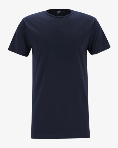 Men's navy extra-long Derby Lange T-shirt by Alan Red, front view