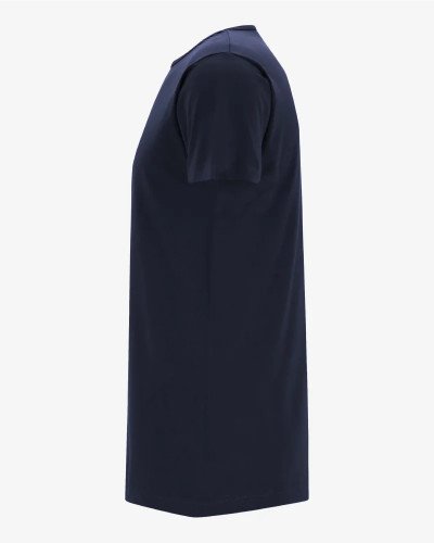 Men's navy extra-long Derby Lange T-shirt by Alan Red, side view