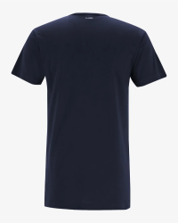 Men's navy extra-long Derby Lange T-shirt by Alan Red, back view