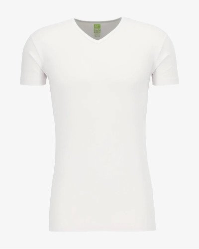 Men's white Baltimora bamboo V-neck T-shirt by Alan Red, front view