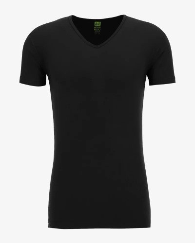Men's black Baltimora bamboo V-neck T-shirt by Alan Red, front view