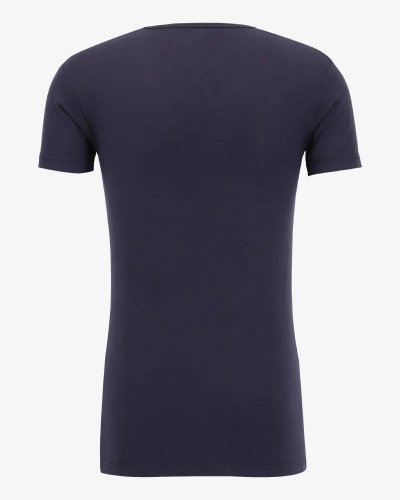 Men's navy Baltimora bamboo V-neck T-shirt by Alan Red, back view