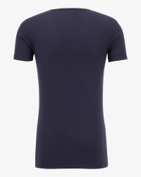 Men's navy Baltimora bamboo V-neck T-shirt by Alan Red, back view