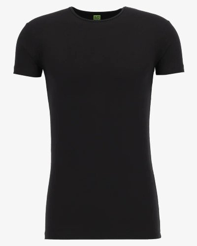Men's black Bilbao bamboo crew-neck T-shirt by Alan Red, front view