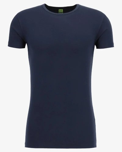 Men's navy Bilbao bamboo crew-neck T-shirt by Alan Red, front view