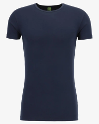 Men's navy Bilbao bamboo crew-neck T-shirt by Alan Red, front view