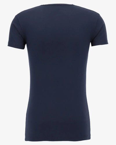 Men's navy Bilbao bamboo crew-neck T-shirt by Alan Red, back view