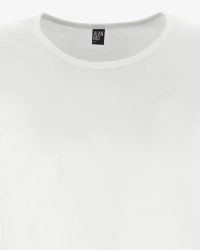 Crew-neck detail of the men's white James T-shirt by Alan Red