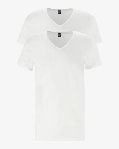 2-pack of men's white Dean V-neck T-shirts by Alan Red