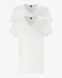 2-pack of men's white Dean V-neck T-shirts by Alan Red