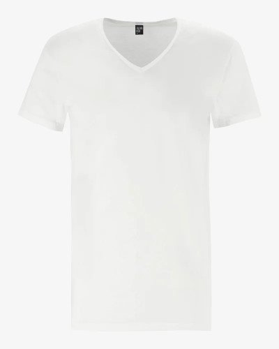 Men's white Dean V-neck T-shirt by Alan Red, front view