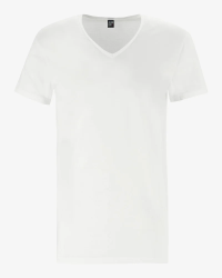 Men's white Dean V-neck T-shirt by Alan Red, front view