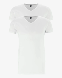 2-pack of men's white Oklahoma Lange V-neck T-shirts by Alan Red