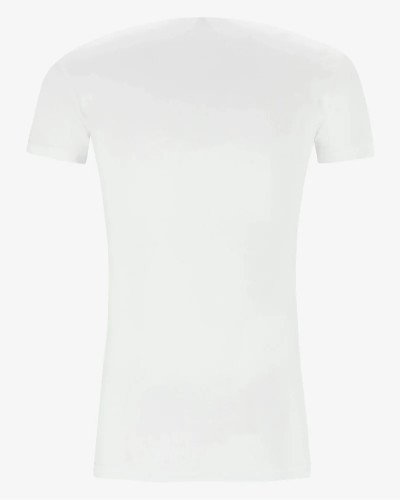 Men's white Oklahoma Lange V-neck T-shirt by Alan Red, back view