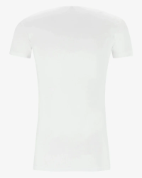 Men's white Oklahoma Lange V-neck T-shirt by Alan Red, back view