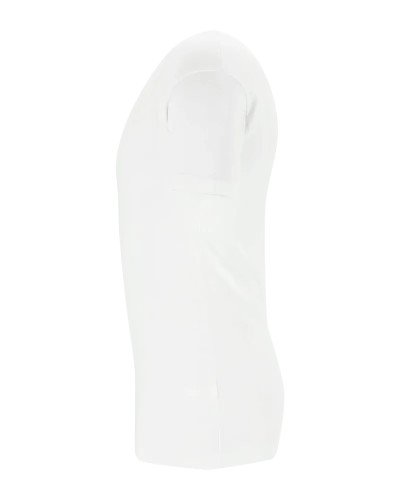 Men's white NOV deep V-neck T-shirt by Alan Red, side view