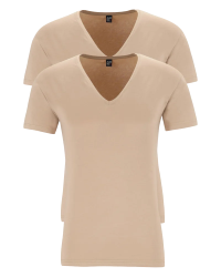 2-pack of men's skin-tone NOV deep V-neck T-shirts by Alan Red
