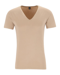 Men's skin-tone NOV deep V-neck T-shirt by Alan Red, front view