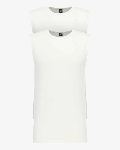 Men's white Montana sleeveless crew-neck T-shirt by Alan Red, front view