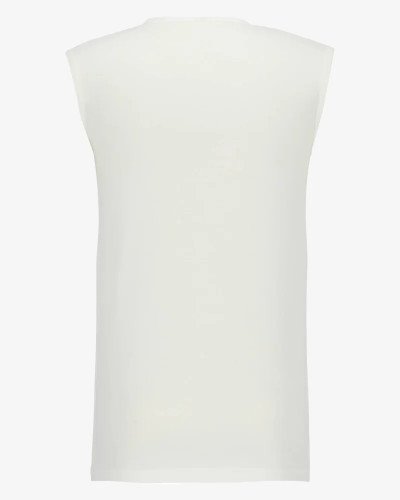 Men's white Minto sleeveless T-shirt by Alan Red, back view