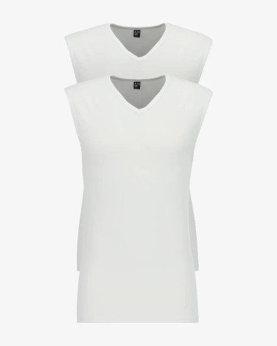 2-pack of men's white Occident sleeveless V-neck T-shirts by Alan Red