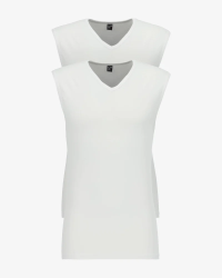 2-pack of men's white Occident sleeveless V-neck T-shirts by Alan Red