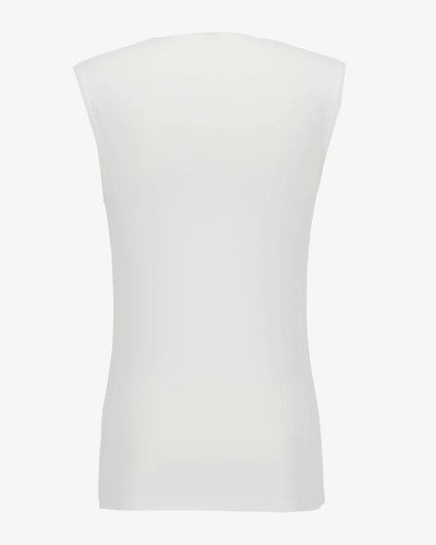 Men's white Occident sleeveless T-shirt by Alan Red, back view