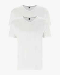 2-pack of men's white West Virginia V-neck T-shirts by Alan Red