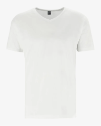 Men's white West Virginia V-neck T-shirt by Alan Red, front view