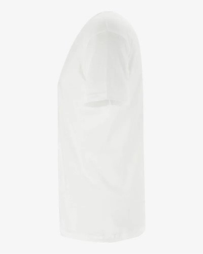 Men's white West Virginia V-neck T-shirt by Alan Red, side view